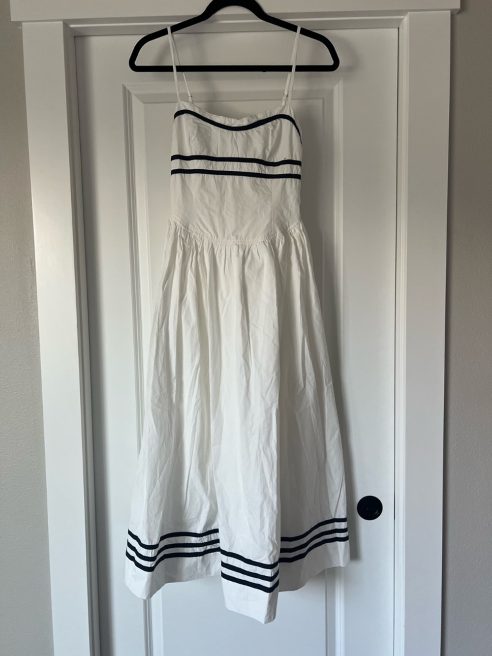 Moon River Sailor Dropped Waist Adjustable Straps Dress White Size S